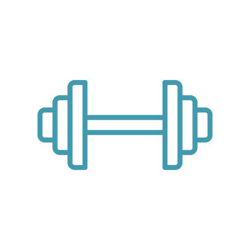 משקולת לחיטוב הגוף, המייצגת תנועה ותזונה.